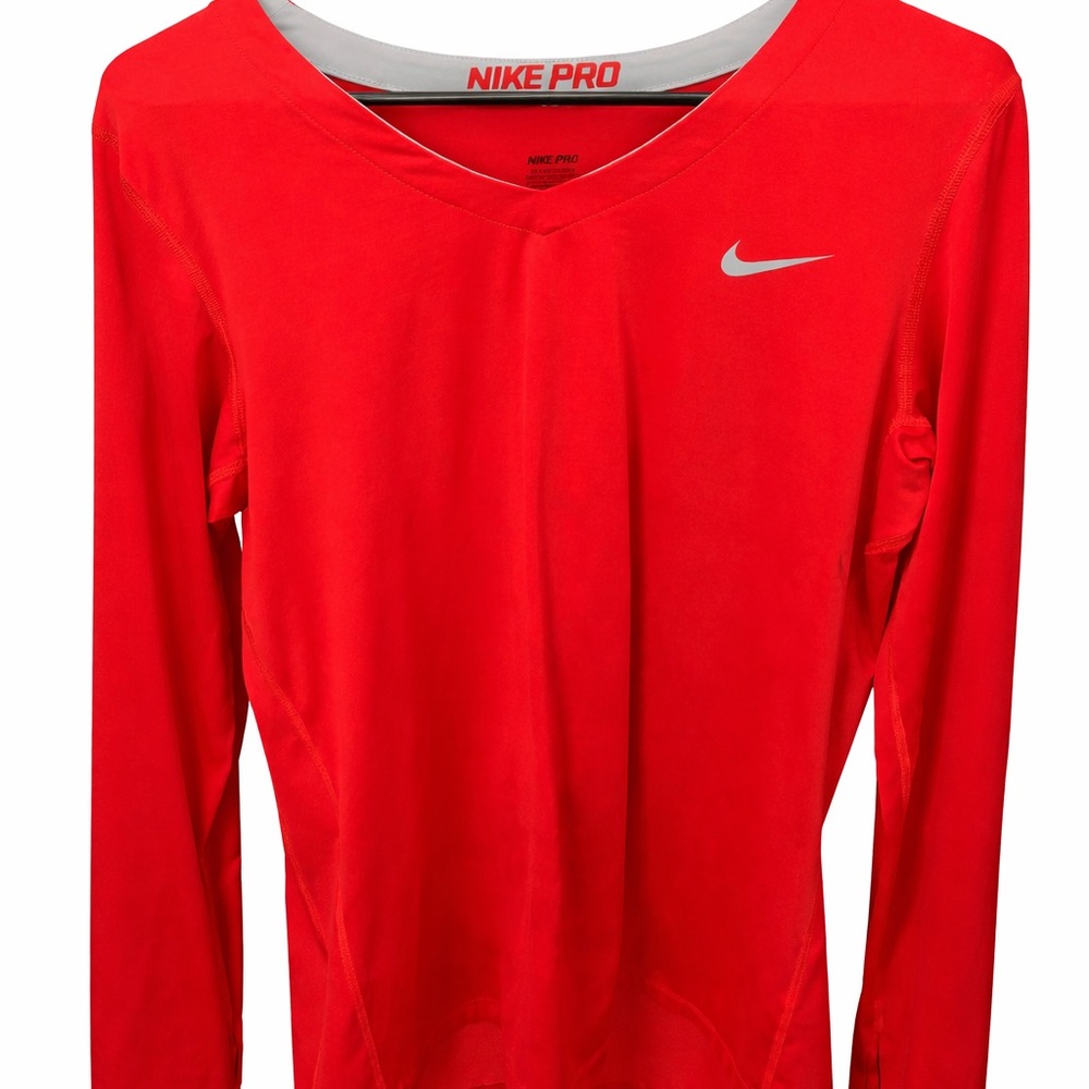 Nike Pro Vivid Red V-Neck Shirt